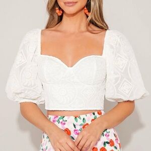 White coquette blouse